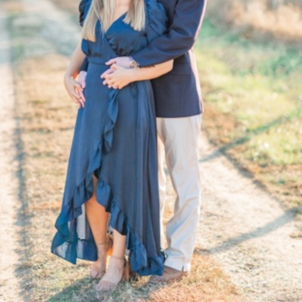 Sugar Lips Silk Navy Wrap Dress